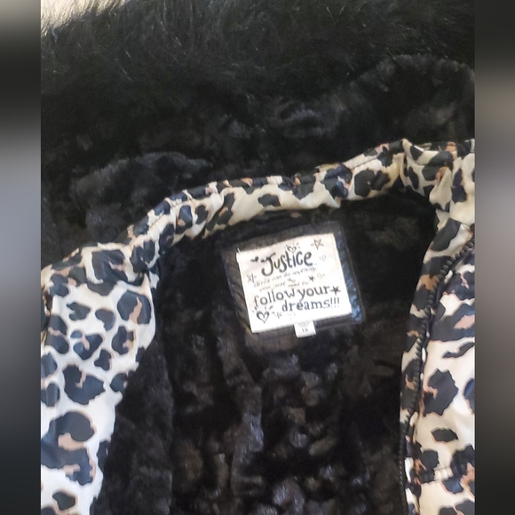 JUSTICE LEOPARD PUFFER BOMBER JACKET 16 - Picture 3 of 5